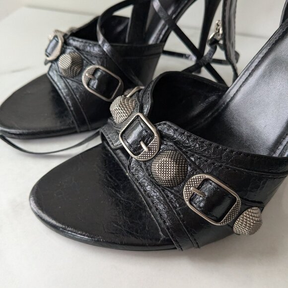 Balenciaga Black Cagole Heeled Sandals EUR 38.5 - Picture 3 of 7